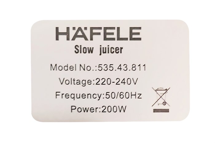 Máy ép chậm Hafele GS-133N (535.43.811) Màu Đen