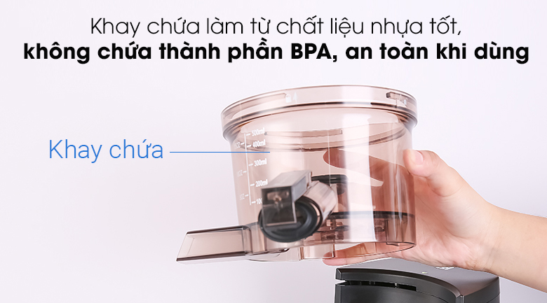 Máy ép chậm Hafele HSJ-B30A - Khay chứa máy ép chậm làm từ chất liệu nhựa tốt