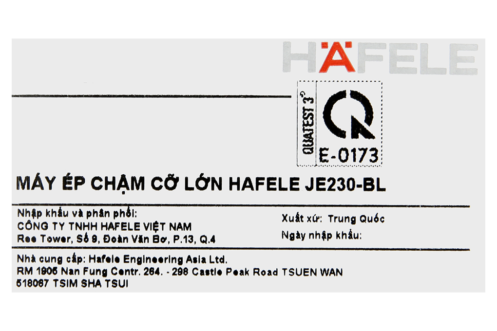 Máy ép chậm Hafele JE230-BL (535.43.531) Màu Đen - Xám