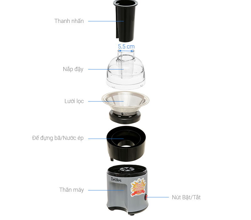 Máy ép trái cây Delites GS-375