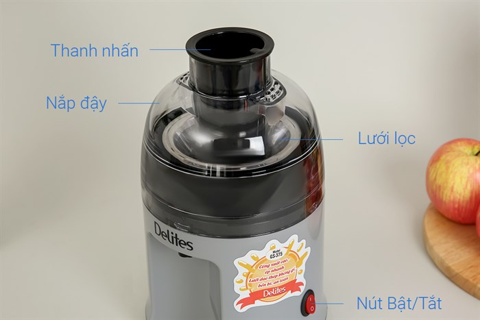 Máy ép trái cây Delites GS-375 Màu Xám