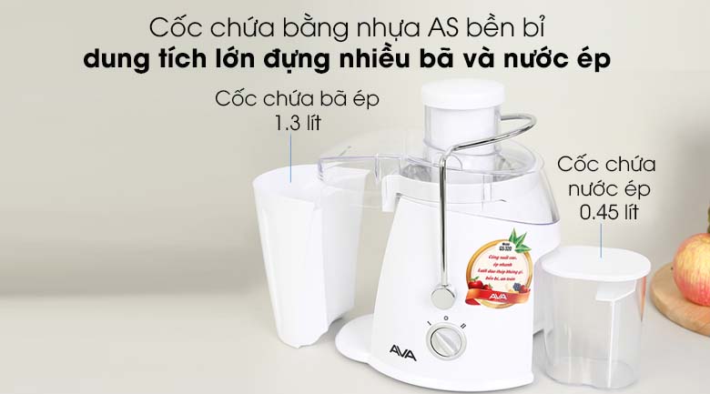 Máy ép trái cây AVA GS-320 - Chất liệu nhựa AS, nhựa PP kháng vỡ