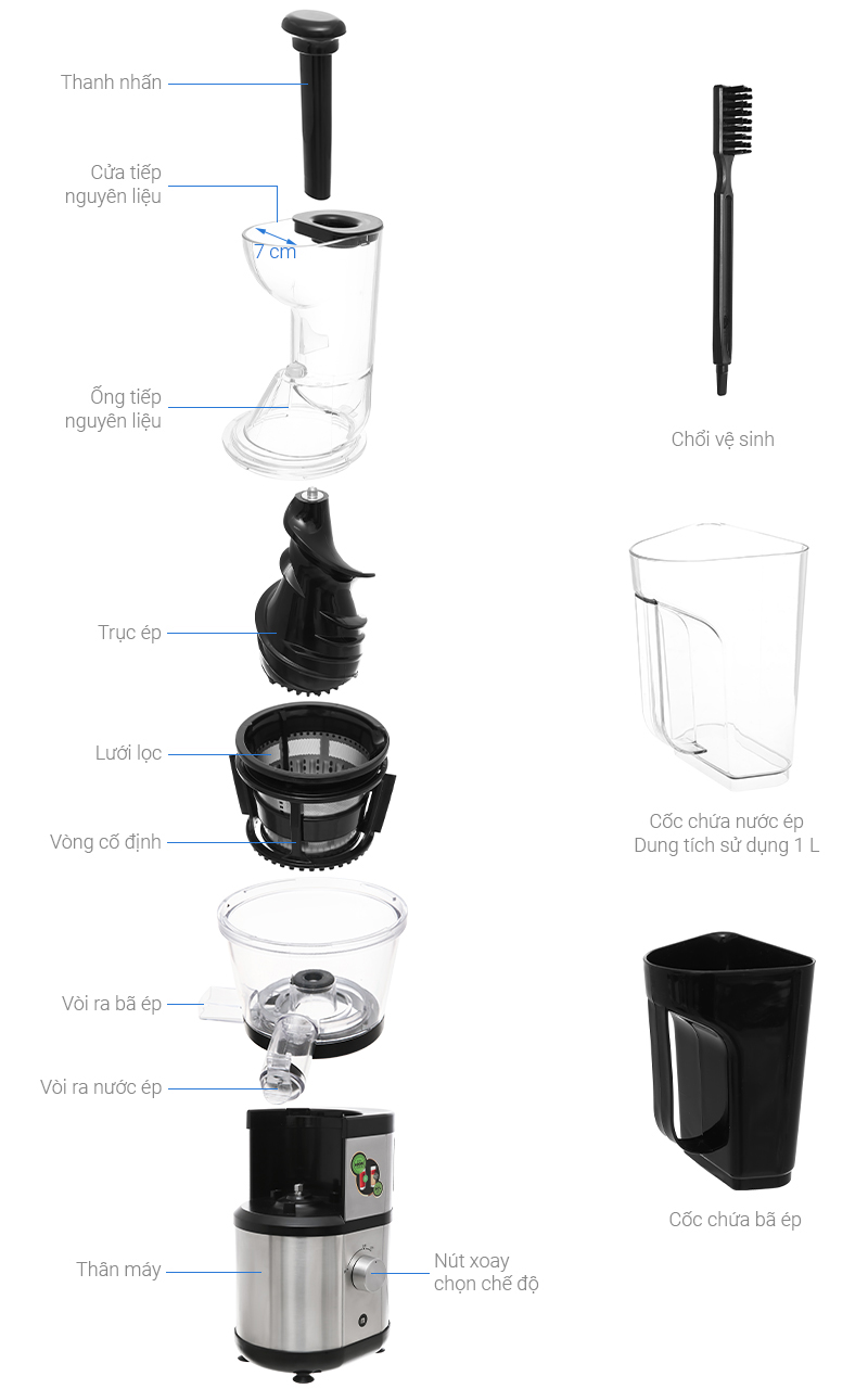 Máy ép chậm Mishio OJ6-Fruitberry-S