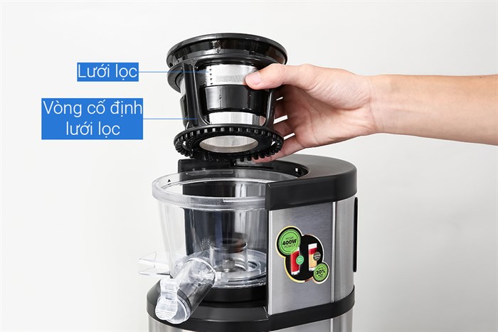 Máy ép chậm Mishio OJ6-Fruitberry-S Màu Bạc Inox