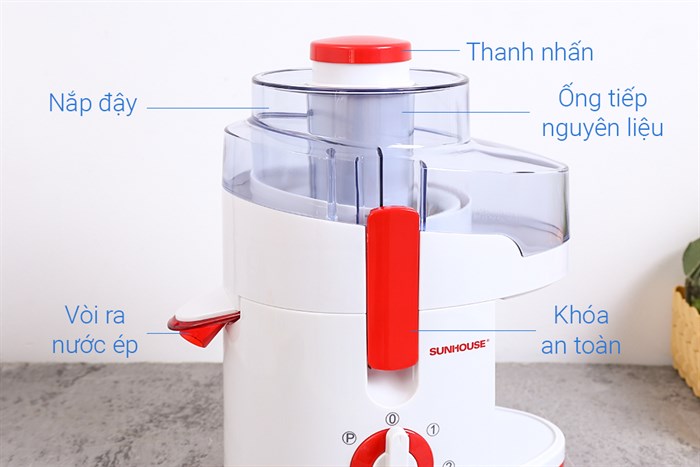 Máy ép trái cây Sunhouse SHD5520 Màu Đỏ