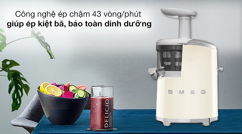 Công nghệ - Máy ép chậm Smeg SJF01CREU (535.43.625)