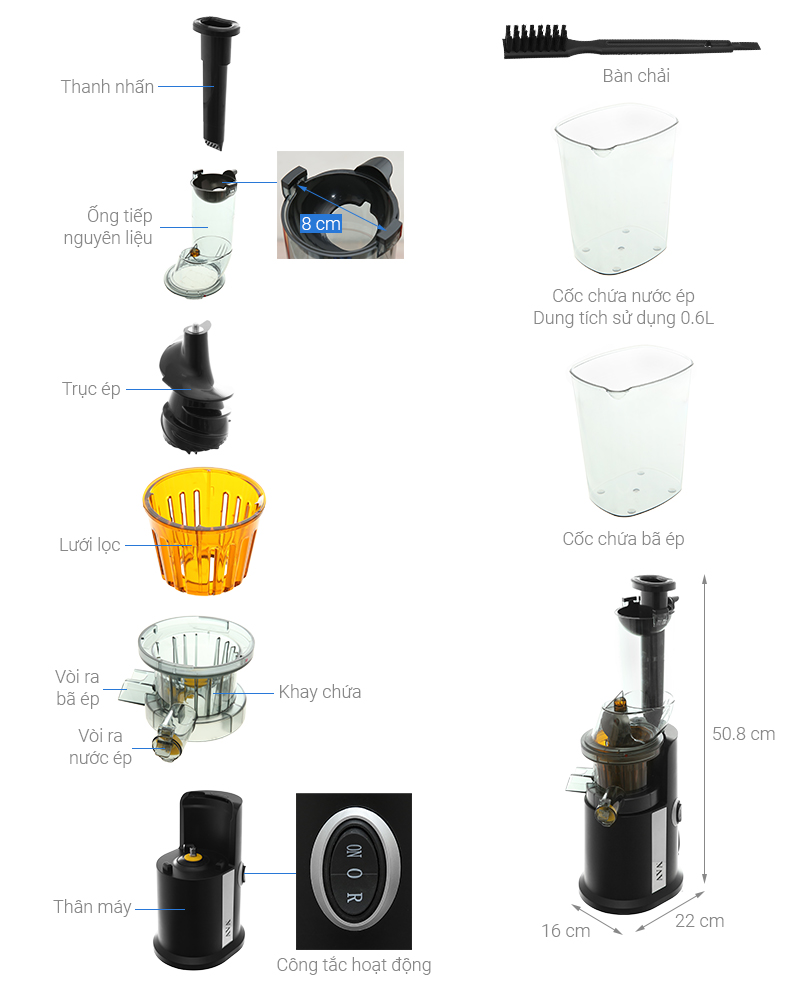 Máy ép chậm AVA KS-1507