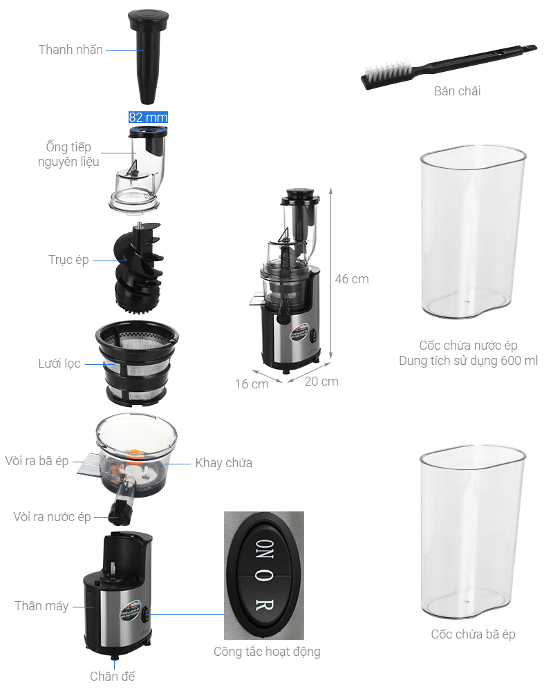 Máy ép chậm Crystal GS-137L