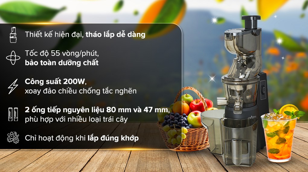 Máy ép chậm Crystal ZZJ821ML