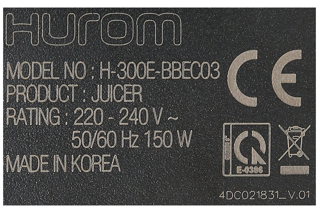 Máy ép chậm Hurom H300E-BBE Màu Đen