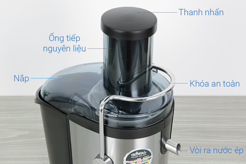 Máy ép trái cây Crystal GS-333 Màu Đen - Xám