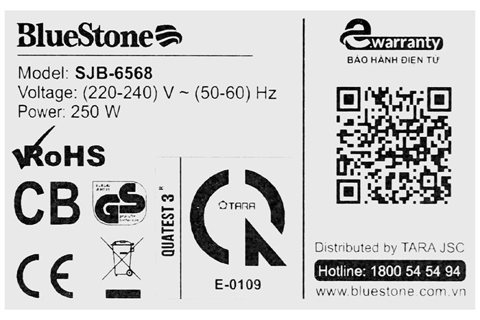 Máy ép chậm BlueStone SJB-6568 Màu Đen - Vàng đồng