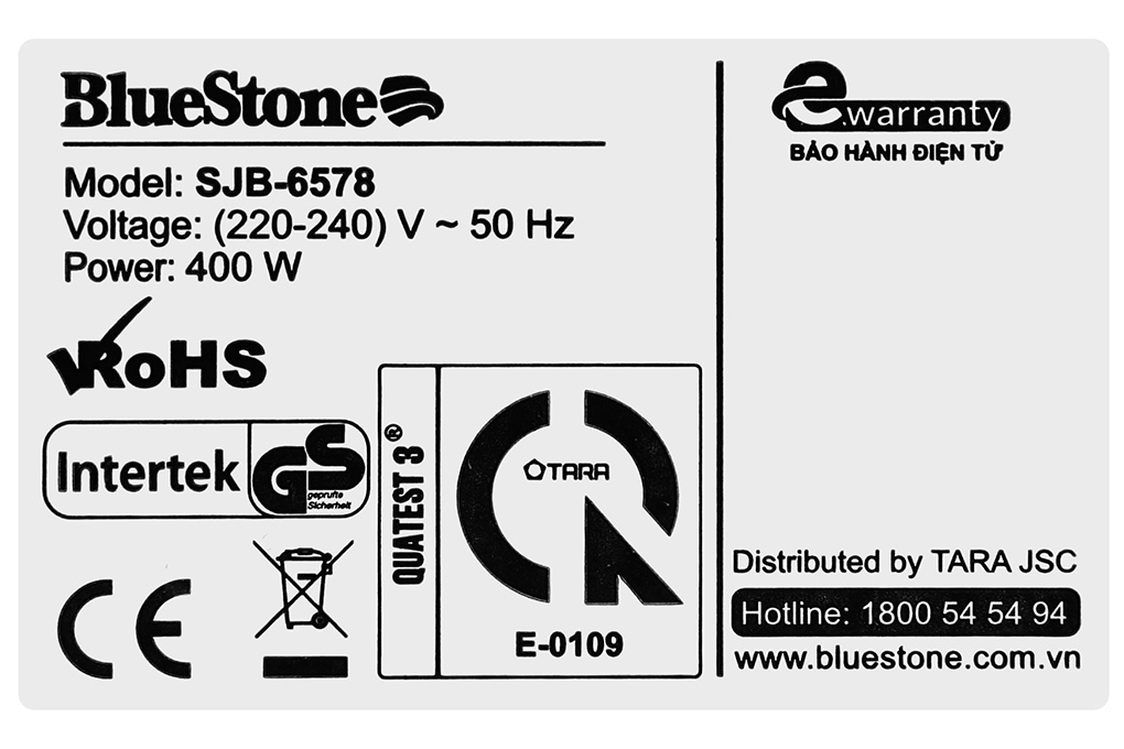 Máy ép chậm BlueStone SJB-6578 Màu Đen - Vàng đồng
