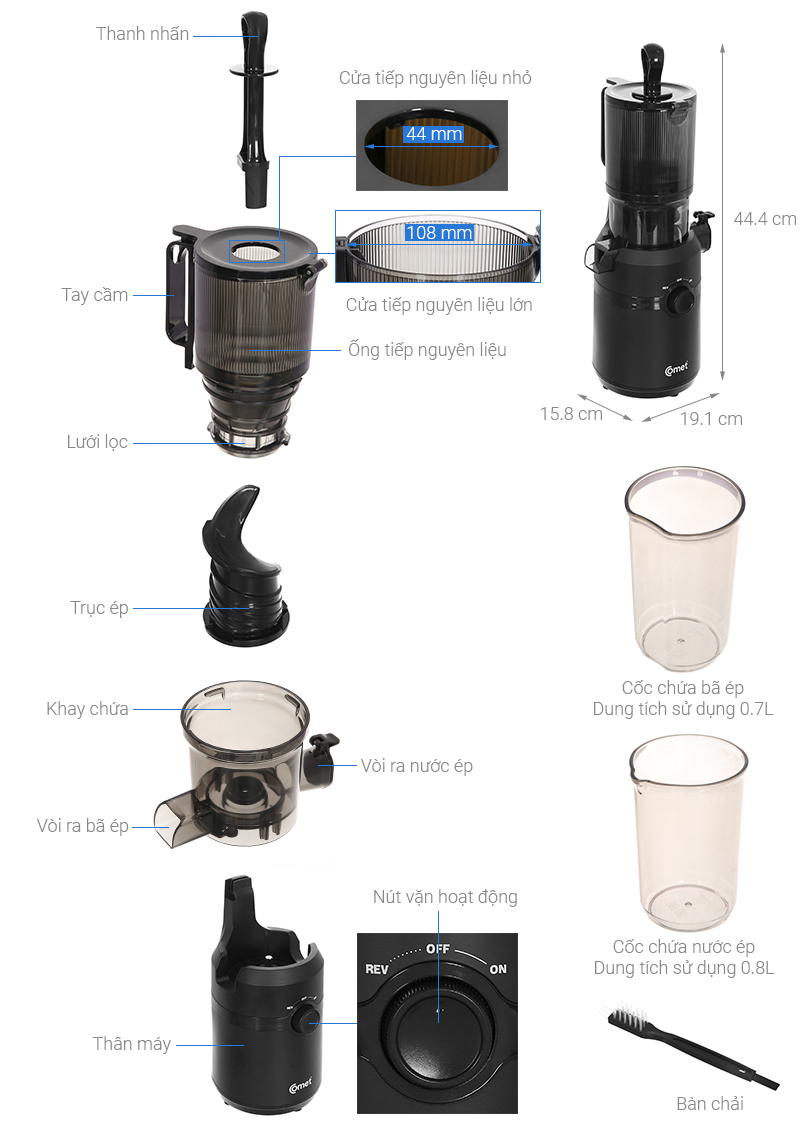 Máy ép chậm Comet CM9616