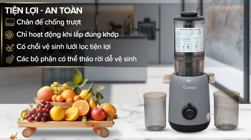 Máy ép chậm Rapido RSJ-250GM