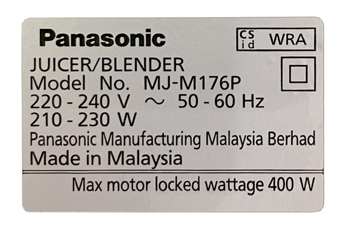 Máy xay ép đa năng Panasonic MJ-M176PWRA Màu Trắng