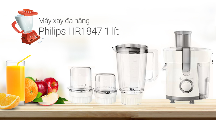 Máy xay đa năng Philips HR1847 Chính hãng, giá tốt 04/2020