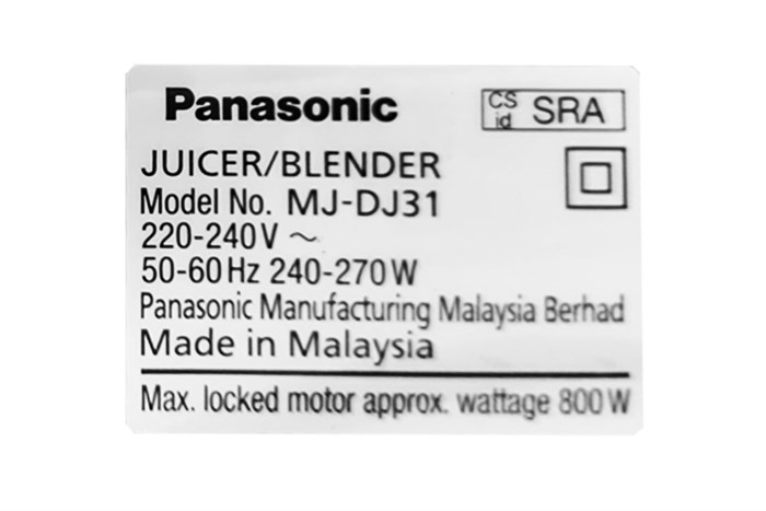 Máy xay ép đa năng Panasonic MJ-DJ31SRA Màu Inox
