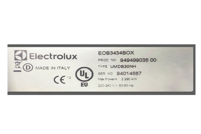 Lò nướng âm Electrolux EOB3434BOX 72 lít Màu Đen
