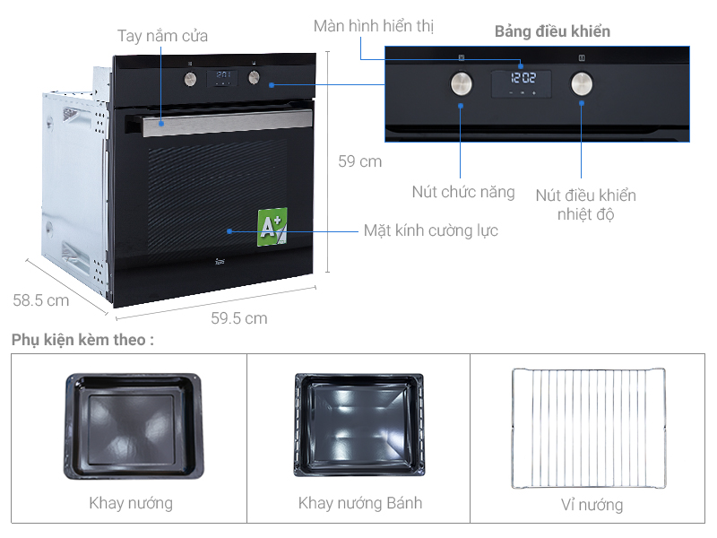 Thông số kỹ thuật Lò nướng âm Teka HS 720 57 lít