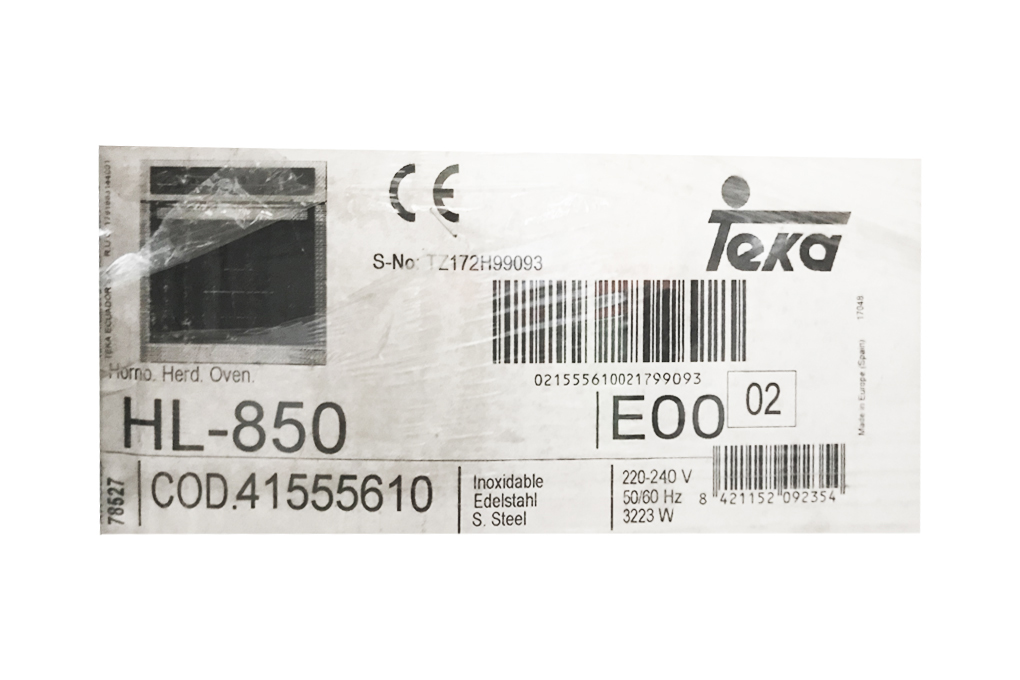 Lò nướng âm Teka HL 850 57 lít Màu Xám