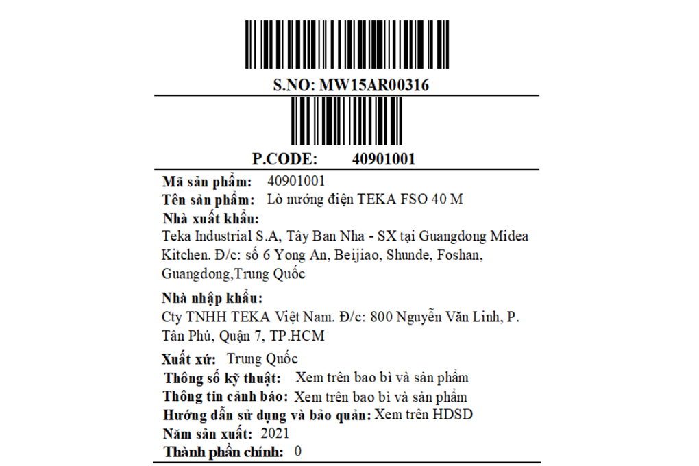 Siêu thị lò nướng Teka FSO 40M 38 lít