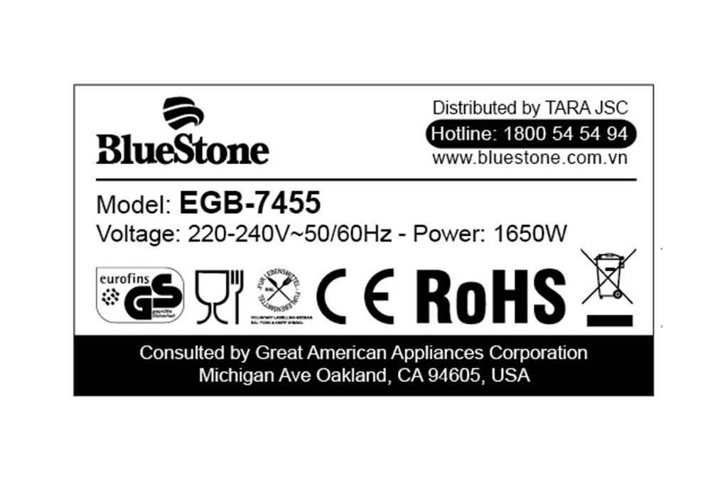 Bếp nướng điện Bluestone EGB-7455 1650W - 10