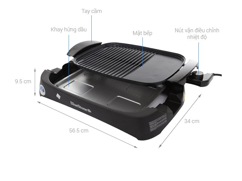 Thông số kỹ thuật Bếp nướng điện Bluestone EGB-7411 2000 W