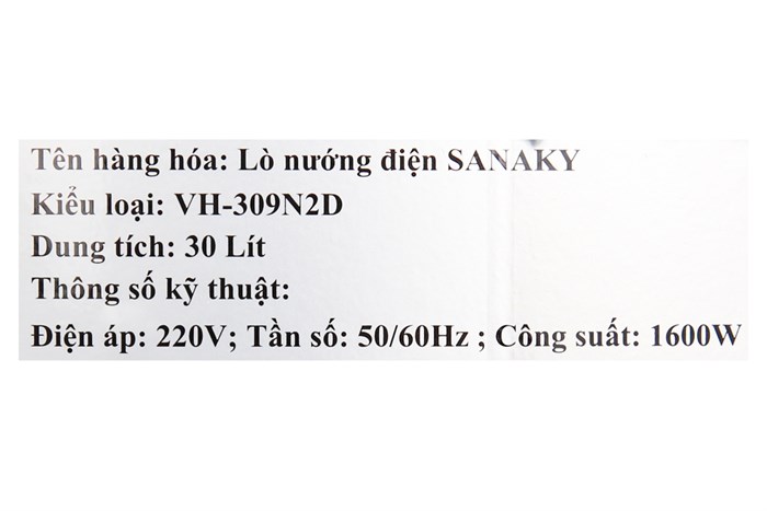Lò nướng Sanaky VH309N2D 30 lít Màu Đen - Vàng đồng