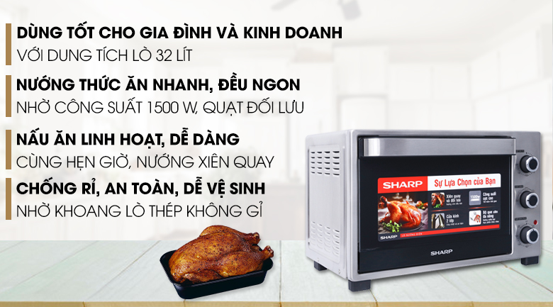 Lò nướng Sharp EO-A323RCSV-ST 32 lít - 15
