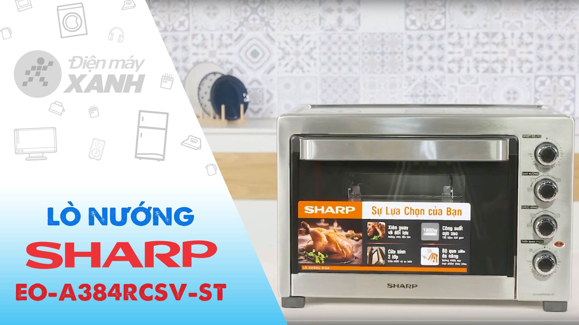 Lò nướng Sharp EO-A384RCSV-ST 38 lít