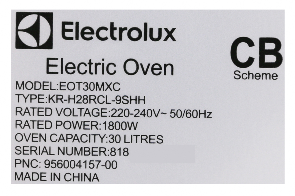 Siêu thị lò nướng Electrolux EOT30MXC 30 lít