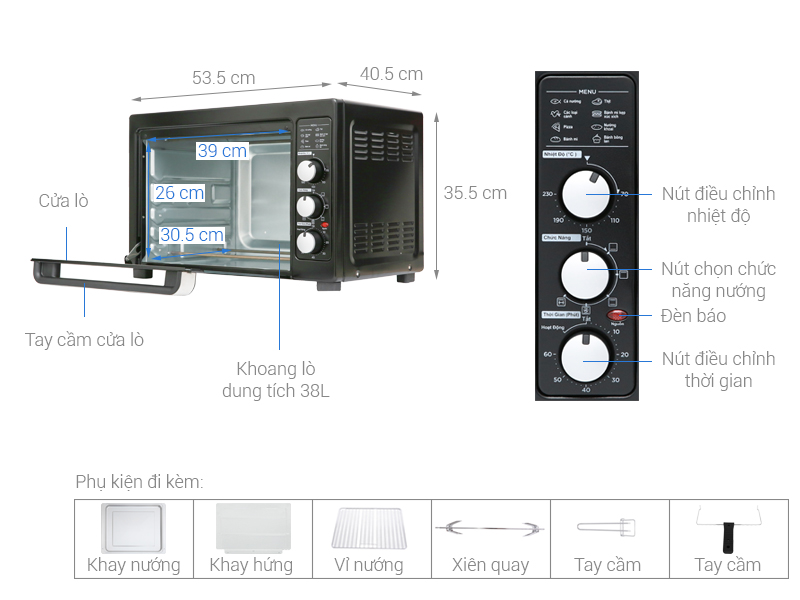 Lò nướng Midea MEO-38AGY8 38 lít