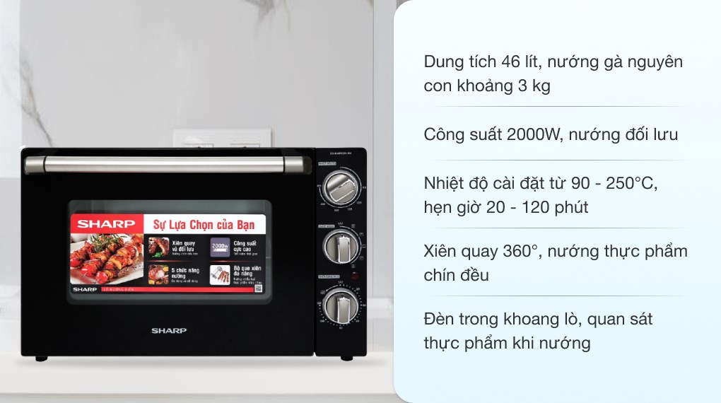 Lò nướng Sharp EO-B46RCSV-BK 46 lít