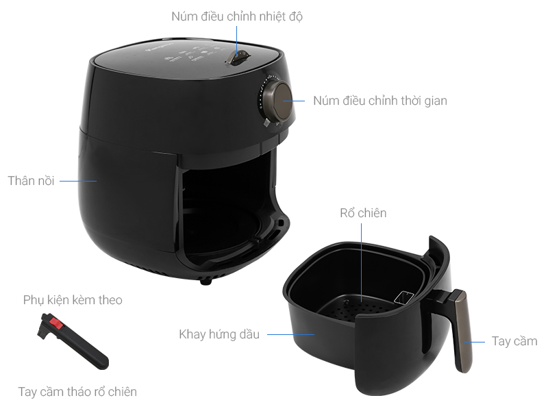 Thông số kỹ thuật Nồi chiên không dầu Kangaroo KG42AF1 4 lít