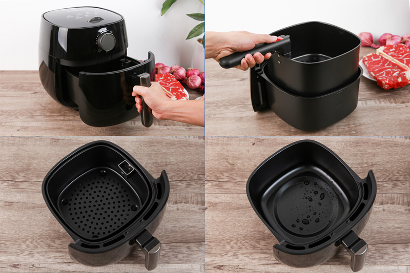 Khay chiên tháo rời, chống dính - Nồi chiên không dầu Kangaroo KG42AF1 4 lít Khay chiên tháo rời, chống dính - Nồi chiên không dầu Kangaroo KG42AF1 4 lít