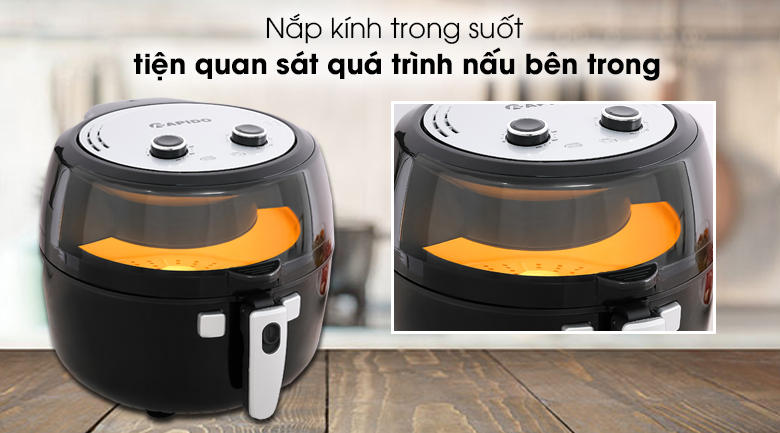 Nồi chiên không dầu Rapido RAF6.5M 6.5 lít - Nắp kính trong suốt