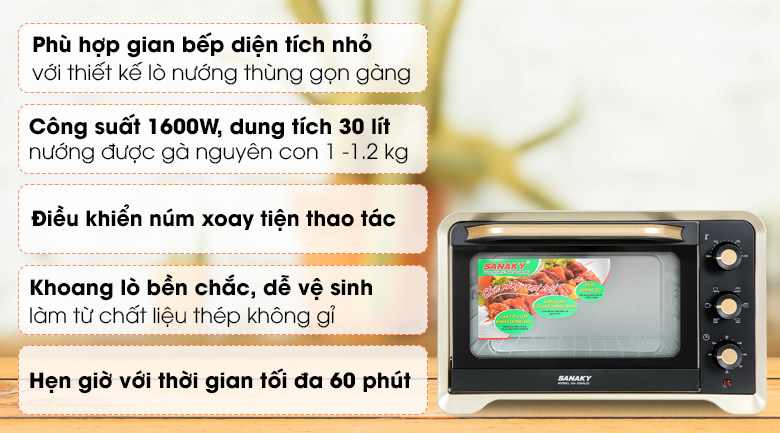 Lò nướng Sanaky LN.VH309N2D 30 lít - 12