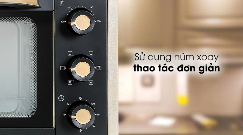 Lò nướng Sanaky LN.VH309N2D 30 lít - Điều khiển 3 núm xoay