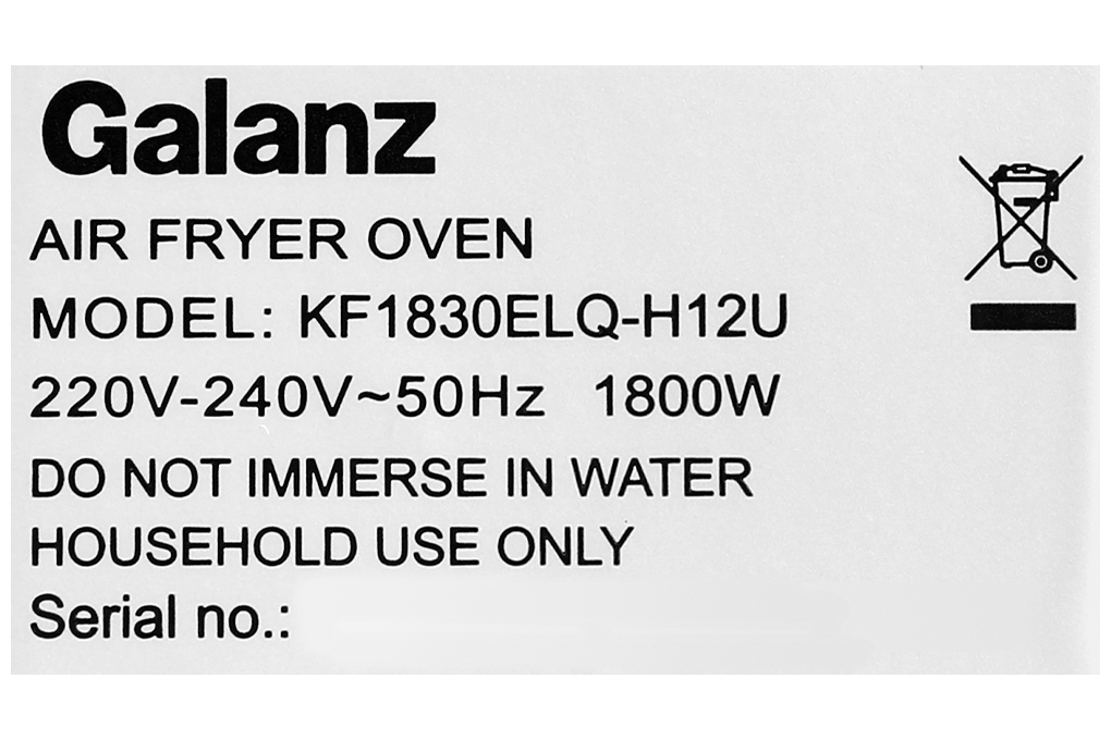 Siêu thị lò nướng và chiên không dầu Galanz KF1830ELQ-H12U 30 lít