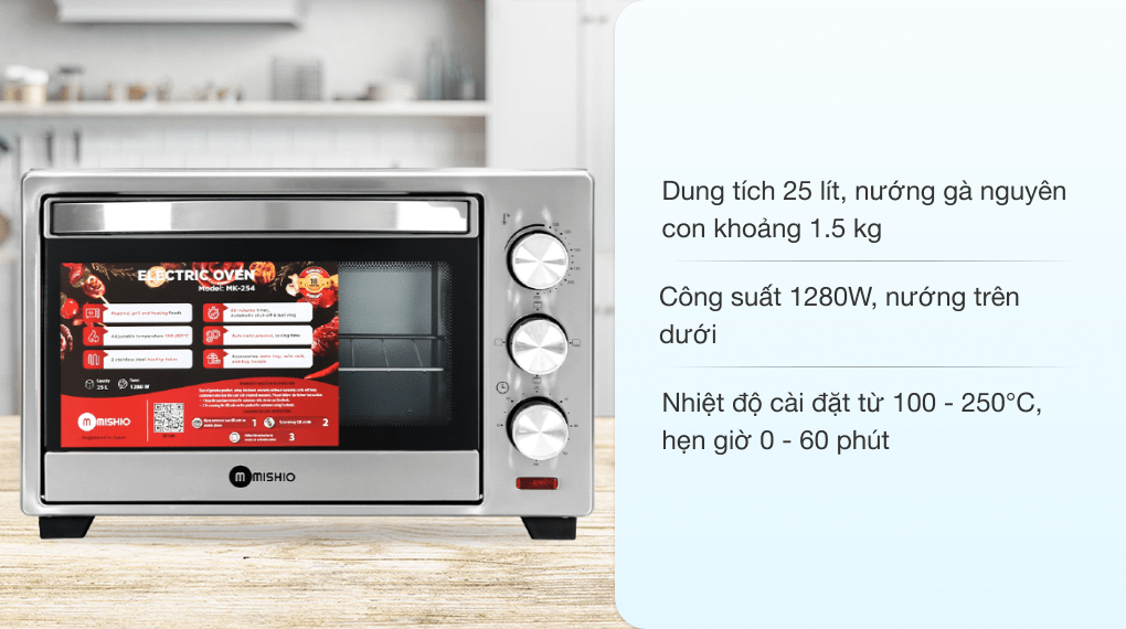Lò nướng Mishio MK-254 25 lít