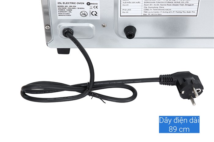 Lò nướng Mishio MK-254 25 lít Màu Trắng