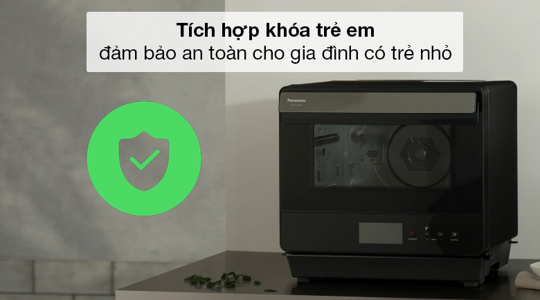 Lò Hấp Nướng Chiên Không Dầu Panasonic NU-SC180BYUE - Có khóa trẻ em khi kích hoạt sẽ vô hiệu hóa toàn bộ bàn phím