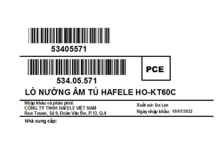 Lò nướng âm Hafele HO-KT60C (534.05.571) 65 lít Màu Đen - Xám