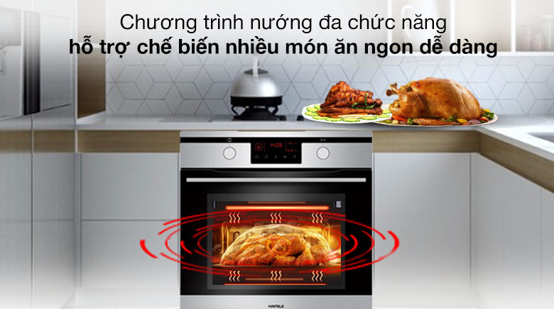 10 chức năng nướng - Lò nướng lắp âm Hafele HO-KT60J (535.62.511) 65 lít