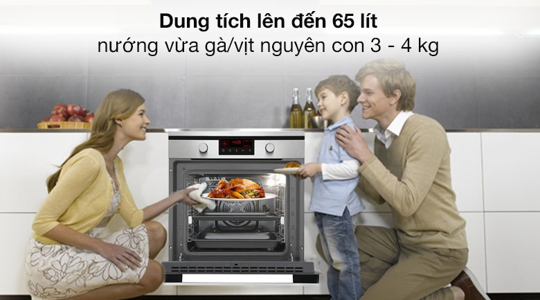 Dung tích 65 lít - Lò nướng lắp âm Hafele HO-KT60J (535.62.511) 65 lít