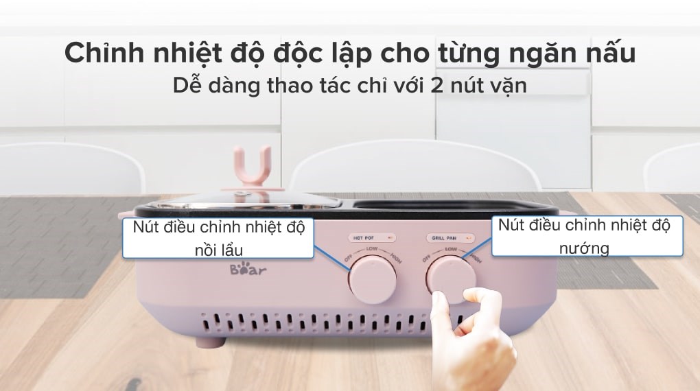 Bếp lẩu nướng đa năng Bear DKL-C12D1