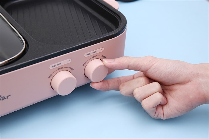 Bếp lẩu nướng đa năng Bear DKL-C12D1 Màu Hồng