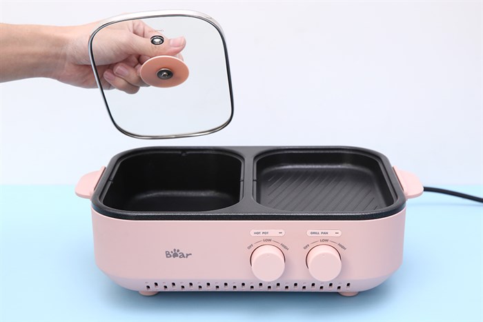 Bếp lẩu nướng đa năng Bear DKL-C12D1 Màu Hồng