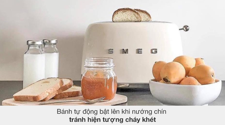 Máy nướng bánh mì Smeg TSF01CREU (535.43.665) - Bánh tự động bật lên khi chín